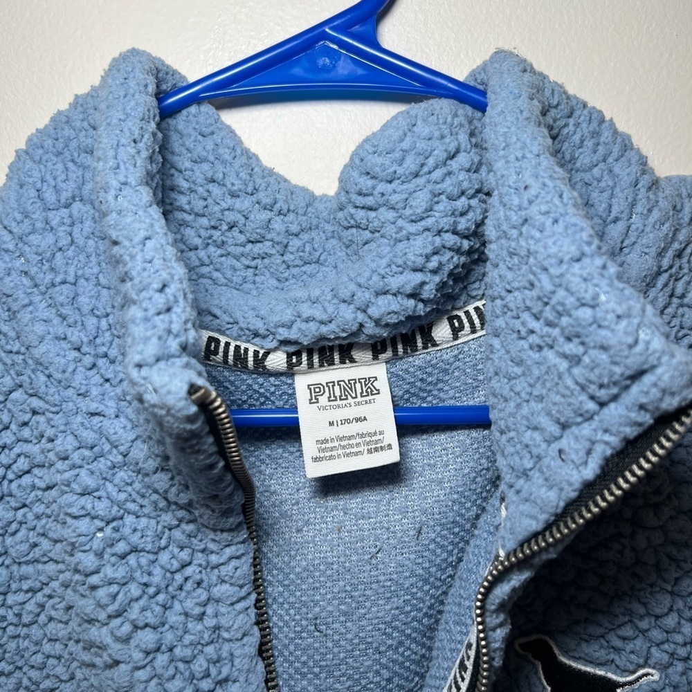 Victoria's Secret Pink Blue Sherpa Pullover - Picture 2 of 3